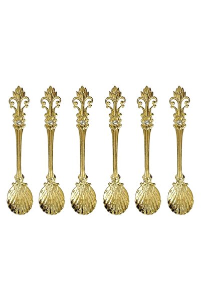 Generic fanquare 6 Pack Mini Spoons Coffee Espresso Demitasse Vintage Tea Spoon 4.5",Gold