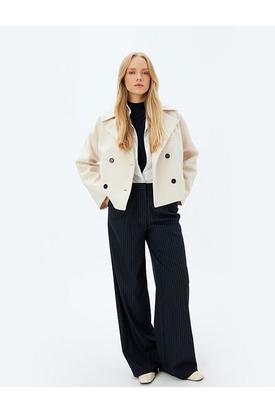 Koton Gray Women's Pea Coat
