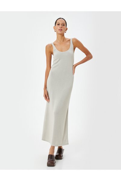 Koton Beige Women's Maxi Column Dress
