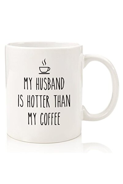 Generic كوب مضحك بعبارة "زوجي أكثر جاذبية من قهوتي" - هدايا عيد الحب لأفضل زو...
