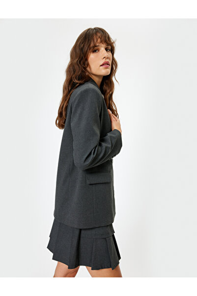 Koton Gray Women's Oversize Blazer Jacket