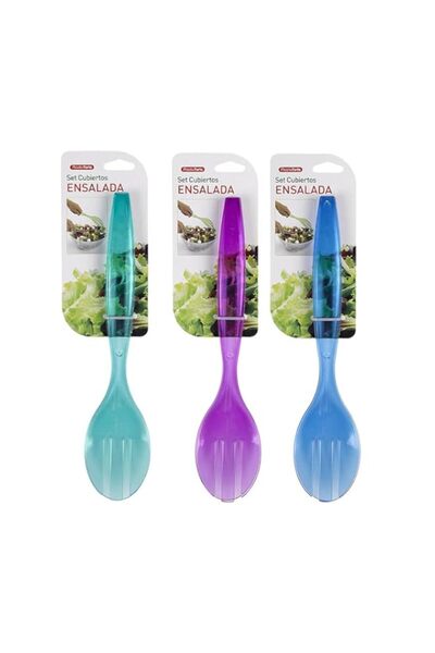 Generic PlasticForte Plastic Forte, Cutlery Salad Set Plastic, Assorted Colors