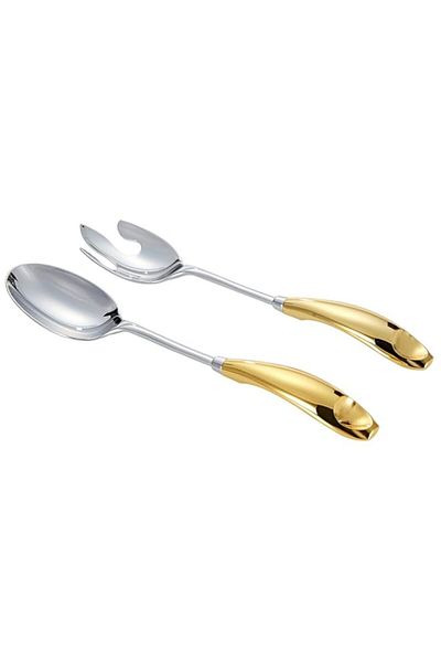 Generic Regent Lux Salad Serving Sets - Gold And Silver Multi Color