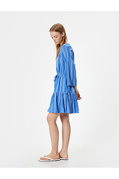 Koton Women's Blue Mini Patterned Dress