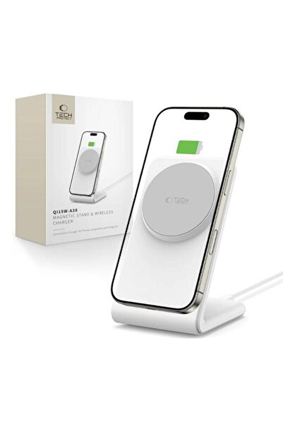 Tech-Protect Încărcător wireless MagSafe QI15W-A38, 15W, 1.67A (alb)