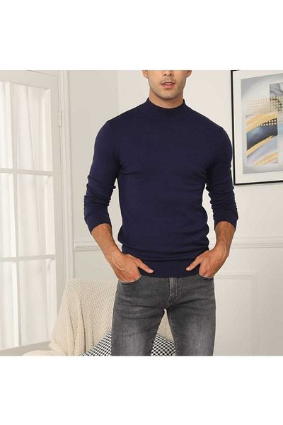 youknitwear you Diaz 100% Cotton Half Turtleneck Men's Knitwear Sweater