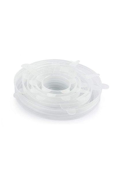 Generic Silicone Stretch Fresh Food Storage Cover Stretch Bowl Lids 6 Pack, Clear
