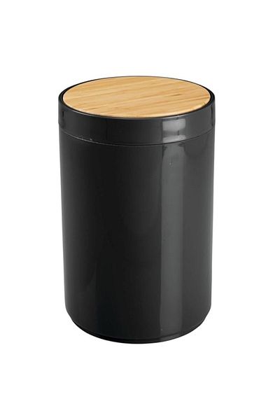Generic mDesign Plastic Round Trash Can Small Wastebasket - Garbage Bin Container with Swing-Close Lid - Ba