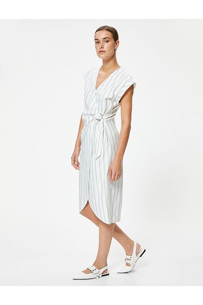 Koton Black Women's Midi Envelop Dress