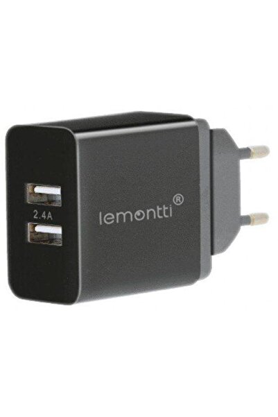 lemontti Încărcător de perete LIR2UN24A cu USB dual 2.4A (negru)