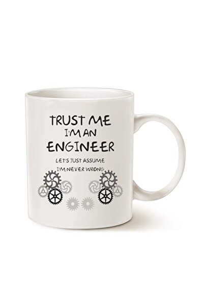 Generic كوب قهوة MAUAG Funny Engineer فكرة فريدة، ثق بي، أنا مهندس، كوب سيرام...
