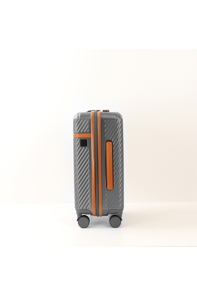 Quasar & Co. Troler mare 74x48x30cm, bagaj de cala, valiza cu cifru, geamantan cu 4 roti duble 360°, ABS, gri