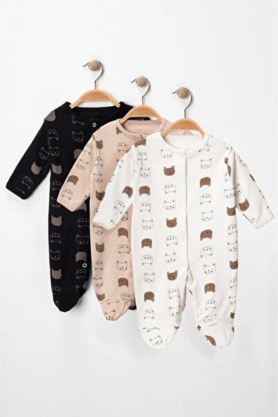 ENİA BABY طقم رومبير من 3 قطع منقوشة ملونة للأطفال حديثي الولادة من عمر 3 إلى...