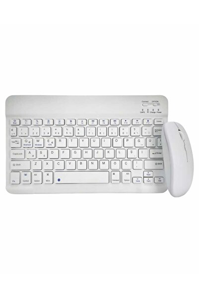 Kyrotech Kablosuz Klavye Mouse Seti, Bluetooth ve 2.4GHz, Sessiz Tuşlar, Windows Mac Android iOS Uyumlu Beyaz