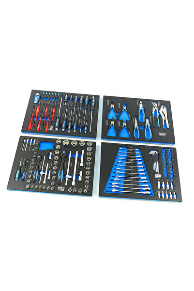 HBM Machines TOOL CABINET MODULE SET 4 PCS 154 PIECES BLUE