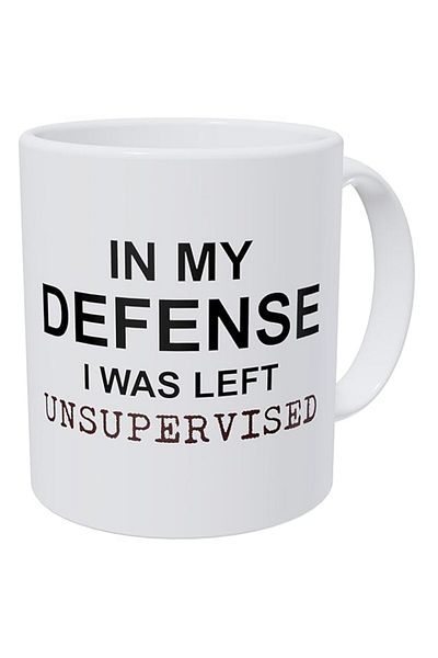 Generic Wampumtuk in My Defense I was Left Unsupervised, Job, Work, Office 11 Ounces Funny Coffee Mug