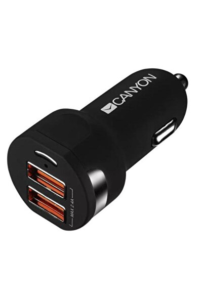 CANYON Încărcător auto C-04, DUAL USB (Negru)