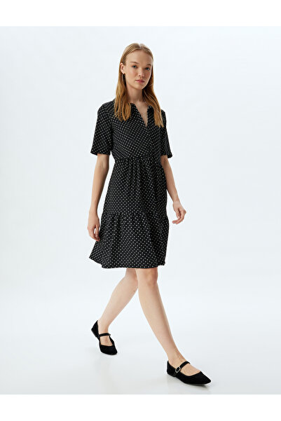 Koton Black Women's Shirt Neck Dress