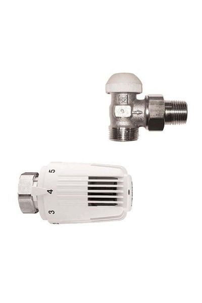 Herz Valve + Thermostatic Head + Return 1/2" Project M 28 x 1.5 EK, HERZ, for Radiators