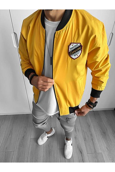 dehaine Men's jacket, spring-autumn, yellow, 12334, XL