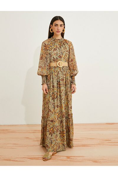 Koton Maxi Floral Dress Long Sleeve