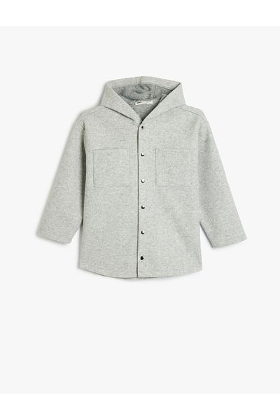 Koton Gray Boy's Hooded Jacket