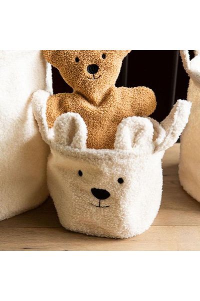 CHILDHOME Storage Basket Teddy White 25x20x20cm
