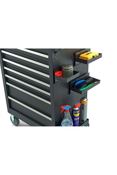HBM Machines SET 4 POLIȚE MAGNETICE PENTRU DULAP SCULE – NEGRU, ORGANIZARE LATERALĂ, UNIVERSAL, HBM OLANDA