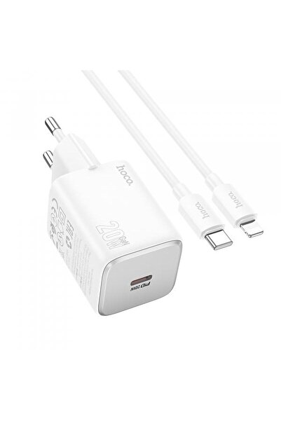 Hoco Încărcător de rețea cu cablu Lightning N40, 20W, 3A, 1 x USB-C, alb