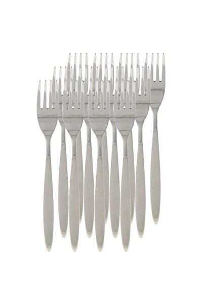 Generic طقم شوكة حلوى توليب من WNK - 12 قطعة، فضي