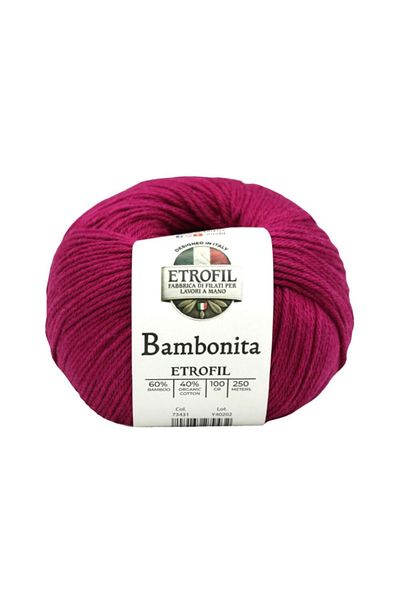 Etrofil Bambonita Fuchsia 100 Gr 250 Mt Knitting Yarn