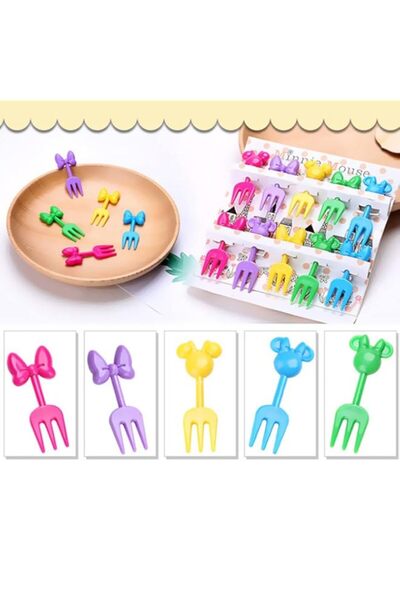 Generic KASTWAVE Cartoon Food Fruits Picks Mini Dessert Forks Resin Toothpick Cutlery Set for Kids for Cake