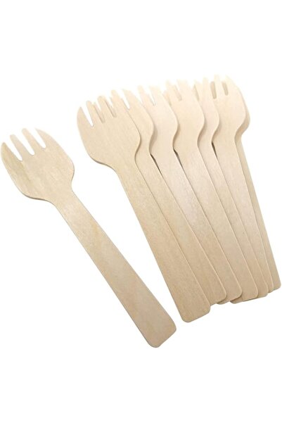Generic Wood Cutlery Dessert Fork Natural Alternative to Plastic, Disposable ...