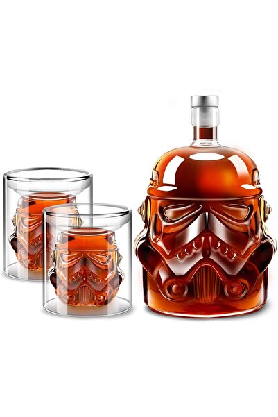 Elindor Комплект декантер за уиски Star Wars с 2 чаши по 150 мл, охлаждащи ка...