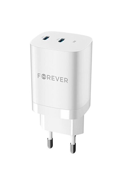 Forever TC-05-35CC Wall Charger, 35W, 3A, 2 x USB-C, White