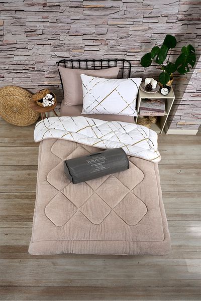 Sudemhome Single Welsoft Sleeping Set Double Sided Wellsoft Fluffy Fleece Quilt and 100X200 Elastic Sheet