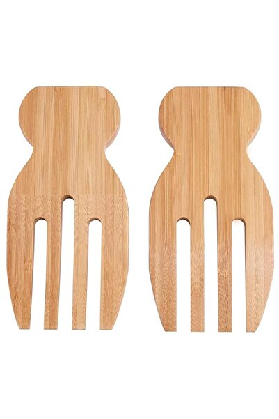Generic Funito Bamboo Salad Servers Set Salad Claws Bamboo Salad Hands Bamboo Salad Tossing Wooden Salad To