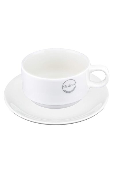 Generic كوب قهوة ضيافة صيني عظمي ضحل، أبيض، ٢٢٠ مل، JX130-C001-01 | أكواب شرب...