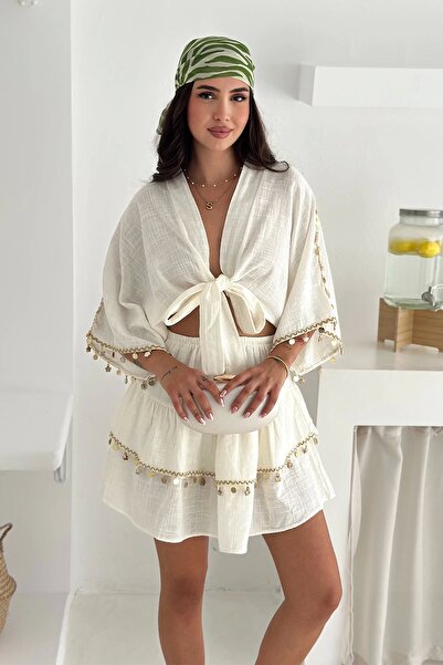 AsprinFashion Suit with Seashell Accessories White