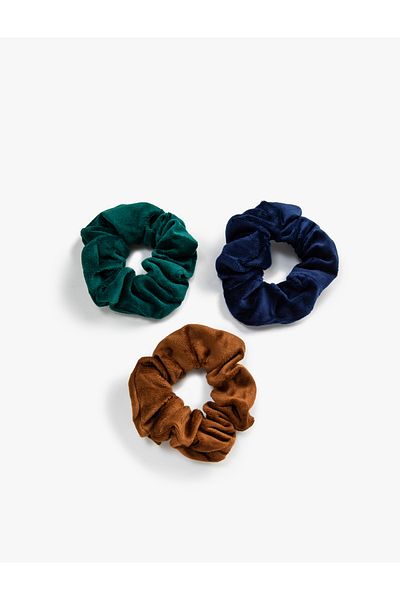 Koton Beige Women's Velvet Scrunchies Set