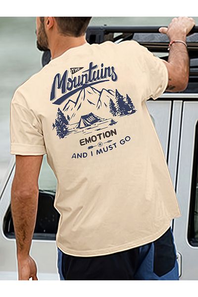 uyguntarz Unisex Mountain Design Printed Tshirt