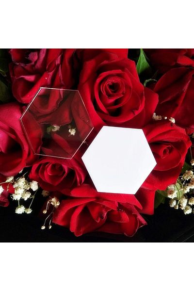 Lamsit Ibdaa Acrylic Hexagon 3mm Thick Pack of 16 (6 x 7 cm, White)