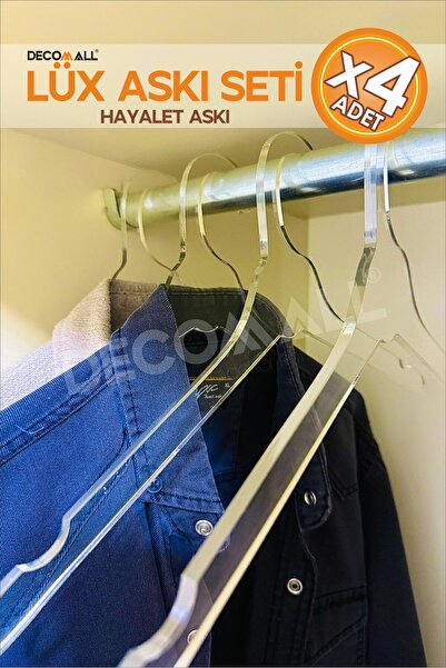 DECOMALL Umeraș transparent Ghost Set de umerașe super luxoase Set de umerașe...