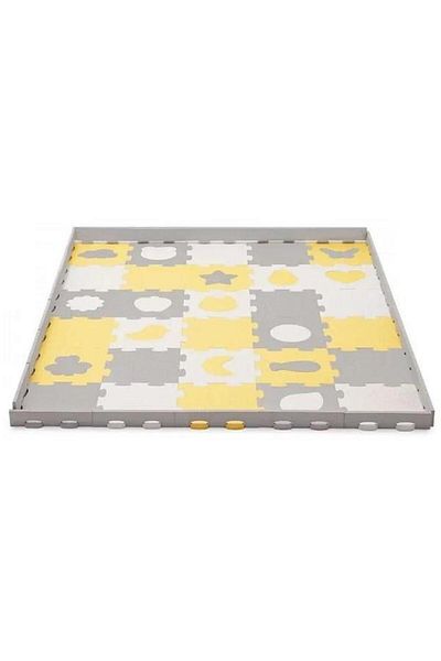 Kinderkraft Children's Play Mat LUNO SHAPES, 3D Puzzle, 1850 x 1650 mm (Yellow)