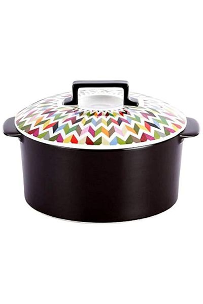 Generic French Bull Ziggy,black with drawing multicolor,16cm,NC DN C16F,made from porcelain coated nonstick