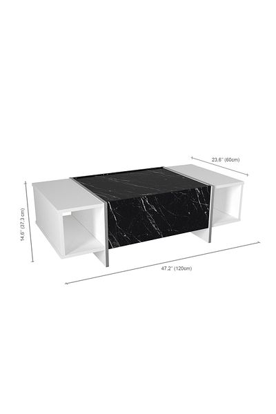 UnicUtil Luxury Editon coffee table, 120 x 60 x 37 cm, Black-White