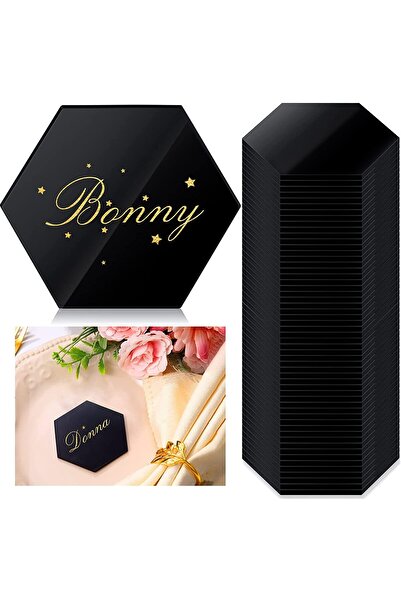 Lamsit Ibdaa Acrylic Hexagon 3mm Thick Pack of 16 (6 x 7 cm, Black)