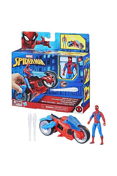 Hasbro Interactive Set figurine and vehicle Spider-Man Web Blast Cycle, 10 cm
