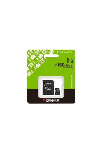 Kingston Sdcs3-1Tb 1Tb Microsdxc Canvas Select Plus Gen3 150Mb-S A1 Card + Adapter Memory Card