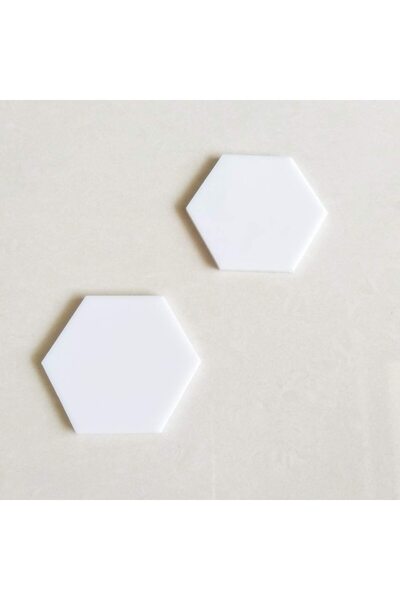 Lamsit Ibdaa Acrylic Hexagon 3mm Thick Pack of 16 (18.4 x 16.9 cm, White)